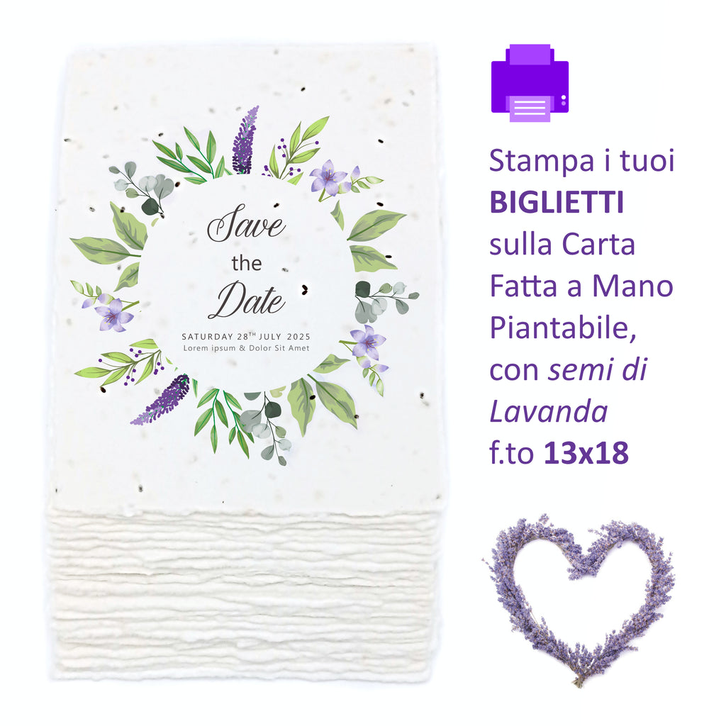 Biglietti Piantabili per Inviti e Partecipazioni | Semi Lavanda