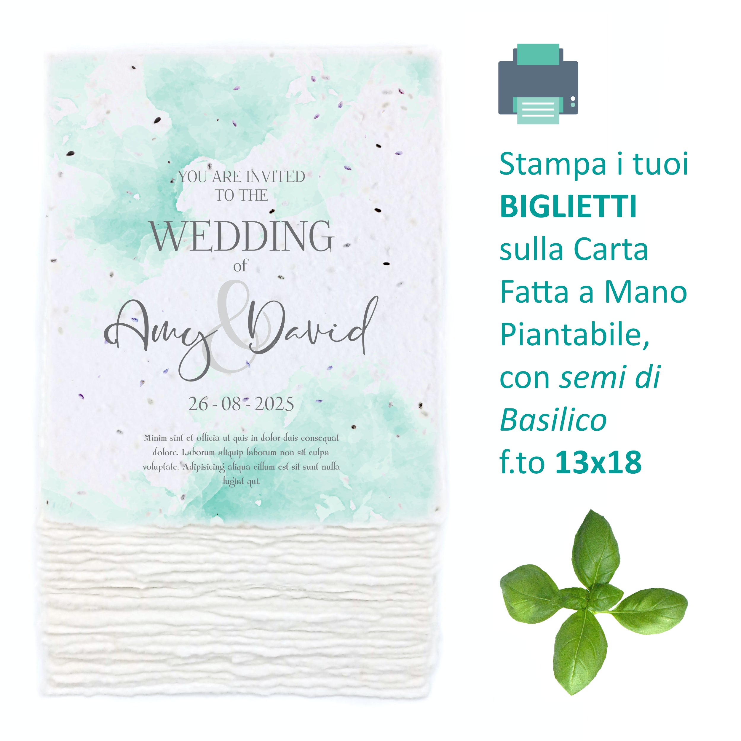 Biglietti Piantabili per Inviti e Partecipazioni | Semi Basilico