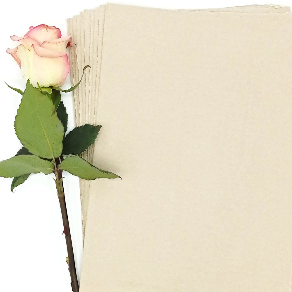 Fogli A4 Carta Artigianale Effetto Cotone | Pigmenti Naturali - 10 pz