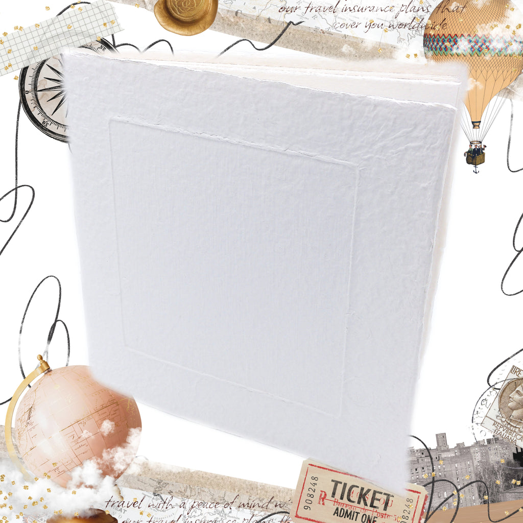 Album Fotografico Artigianale in Carta Riciclata Fatta a Mano | Scrapbooking Sostenibile 23x23 cm