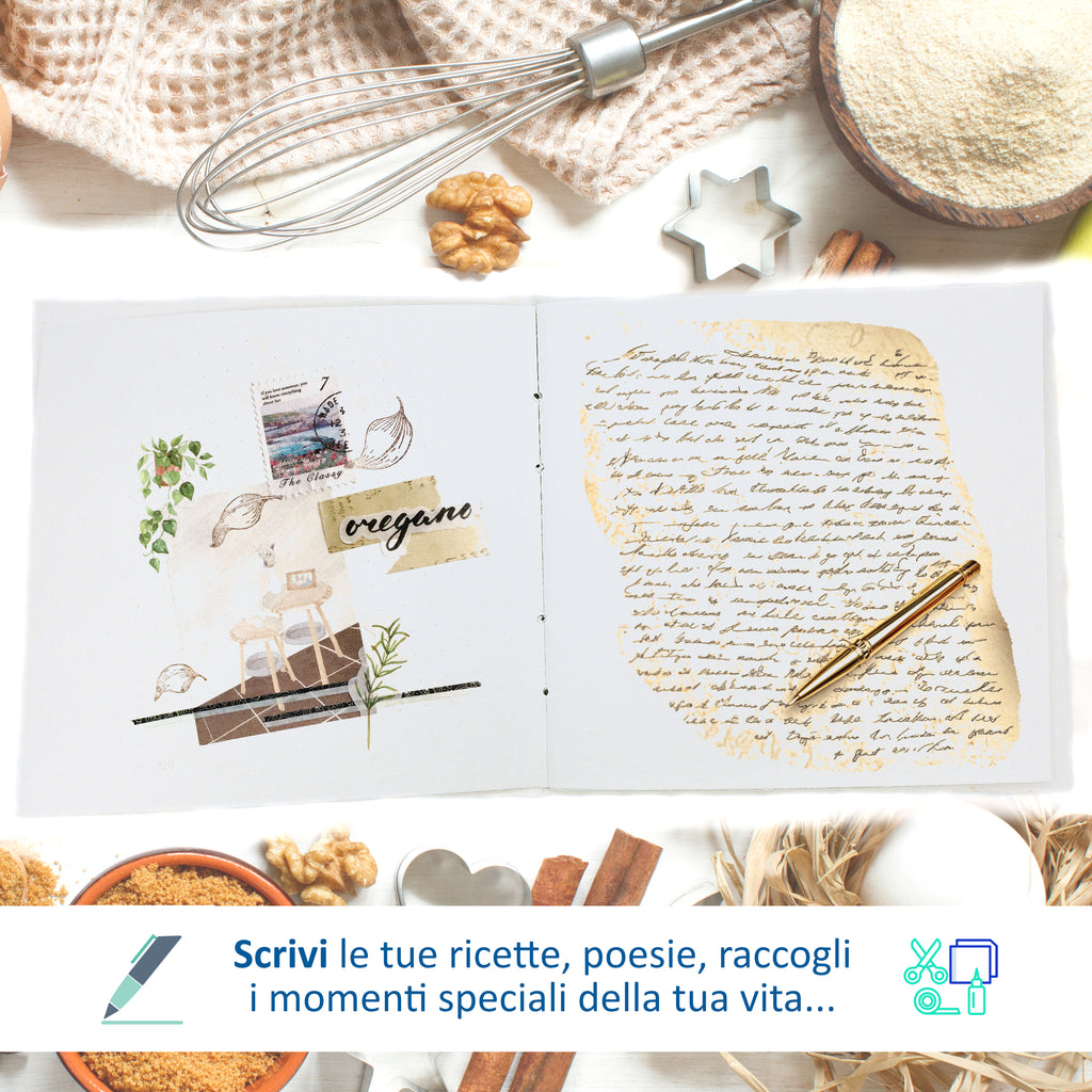 Album Fotografico Artigianale in Carta Riciclata Fatta a Mano | Scrapbooking Sostenibile 23x23 cm