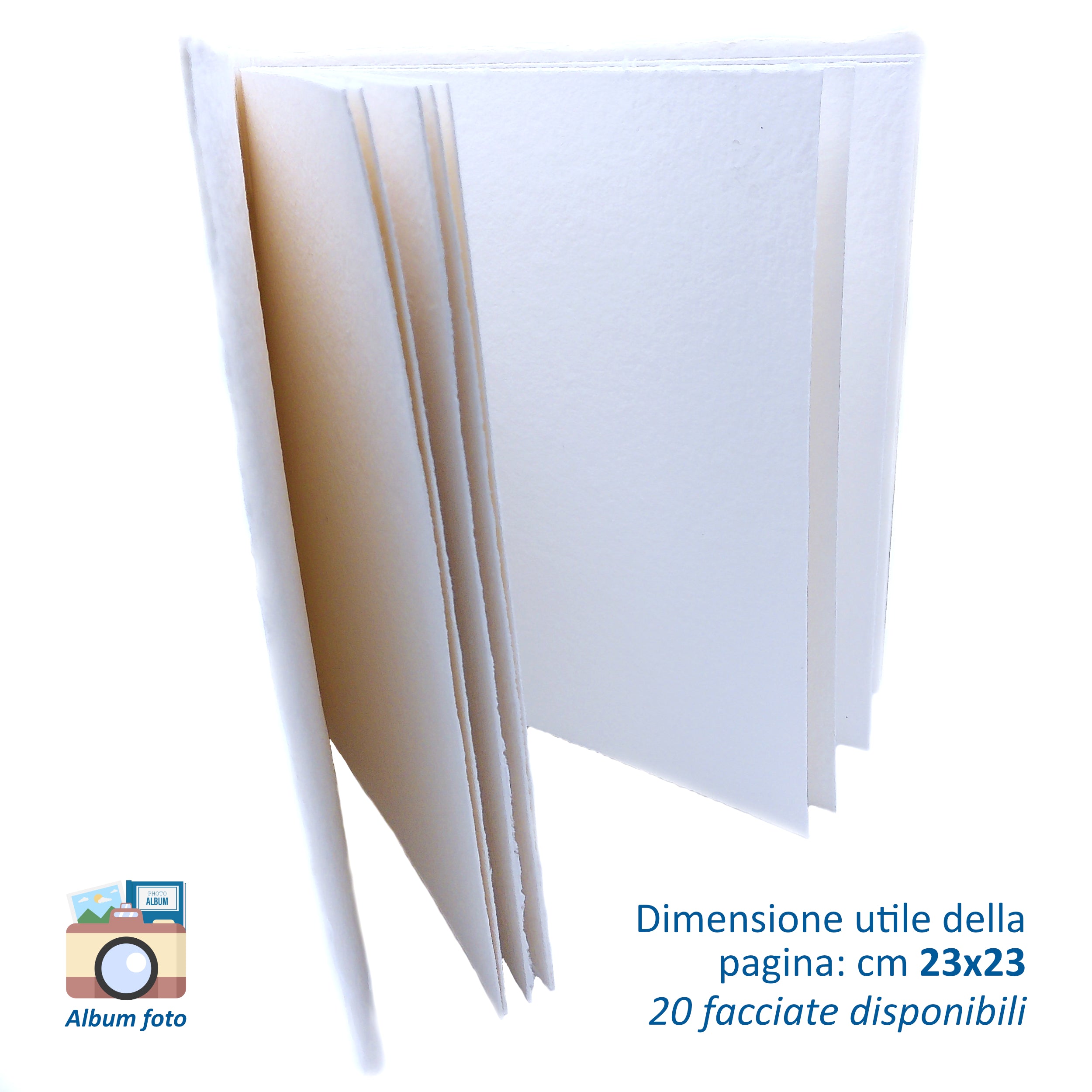 Album Fotografico Artigianale in Carta Riciclata Fatta a Mano | Scrapbooking Sostenibile 23x23 cm