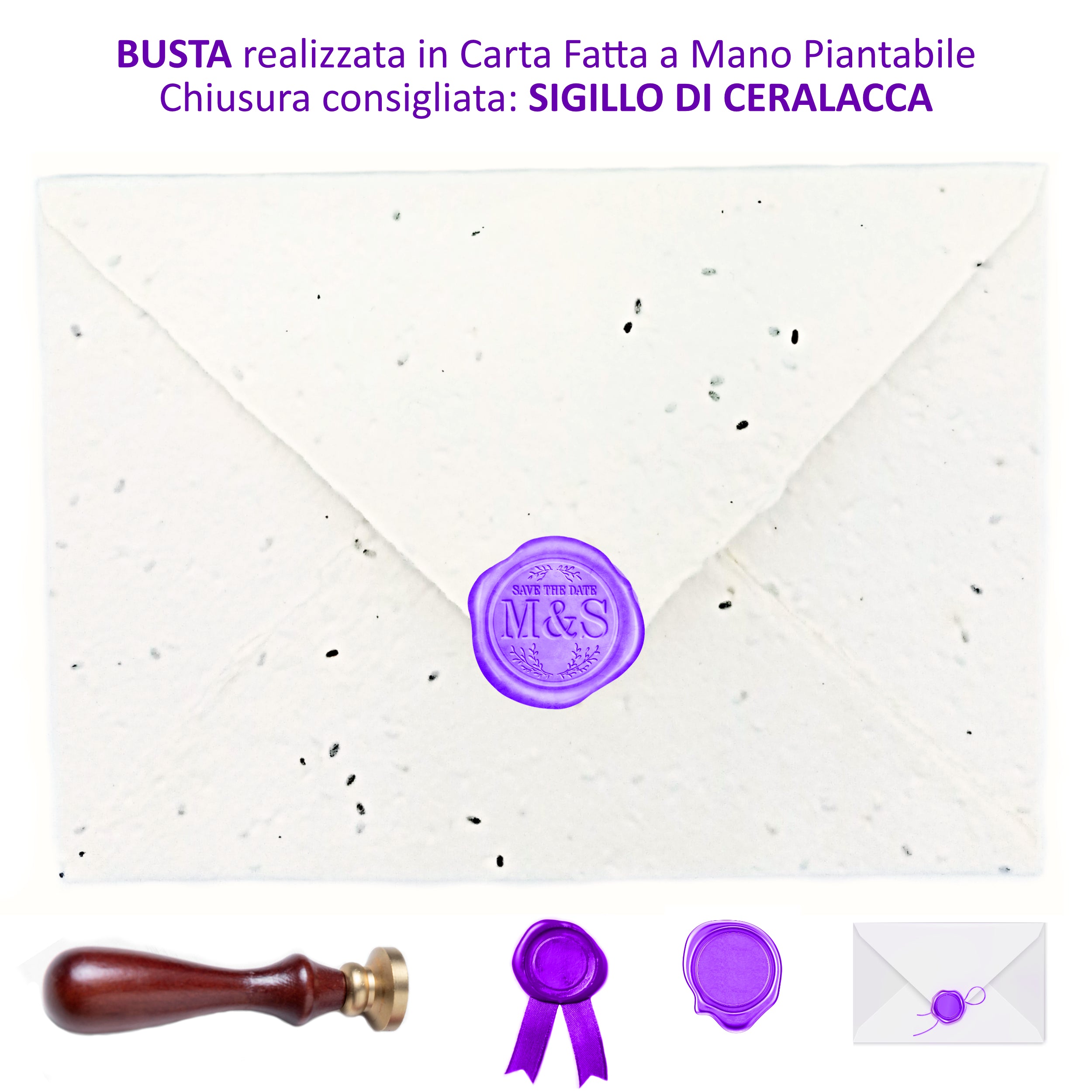 Buste Piantabili con Semi di Lavanda | Carta Artigianale Zero Waste - 10 pz